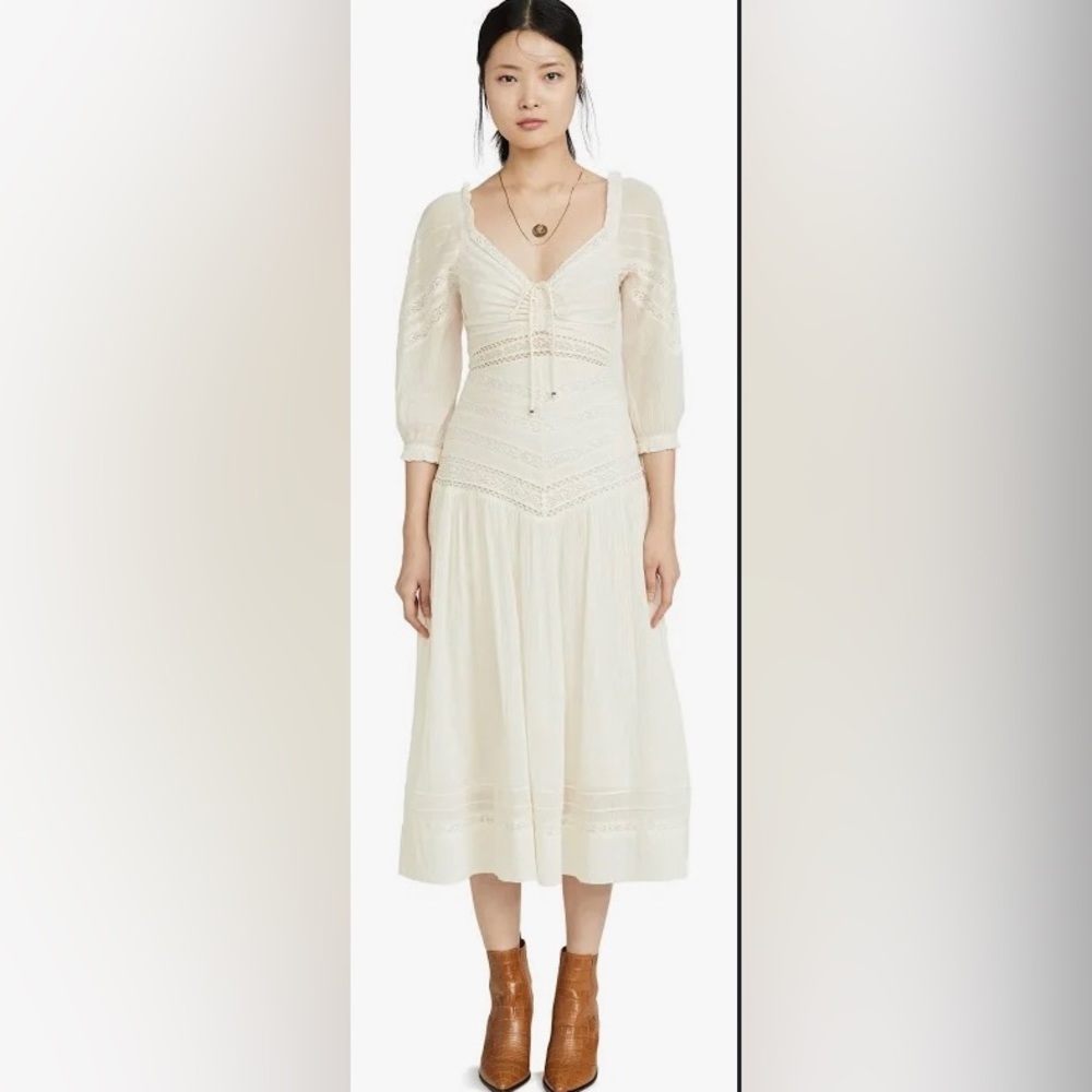 Free People, Sweethearts midi dress, xs, ivory